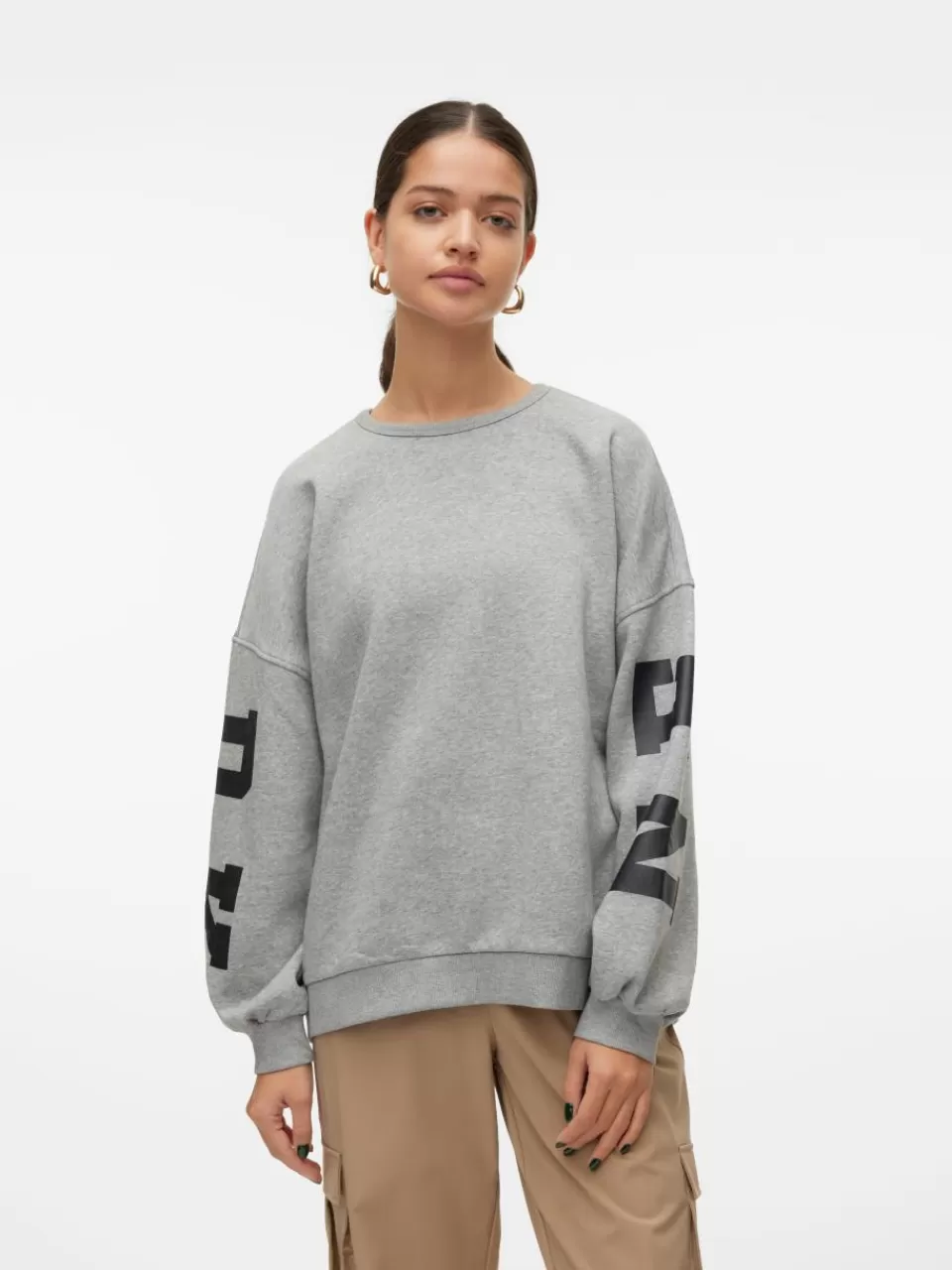 Best Sale VERO MODA VMMALY Sweatshirt Light Grey Melange