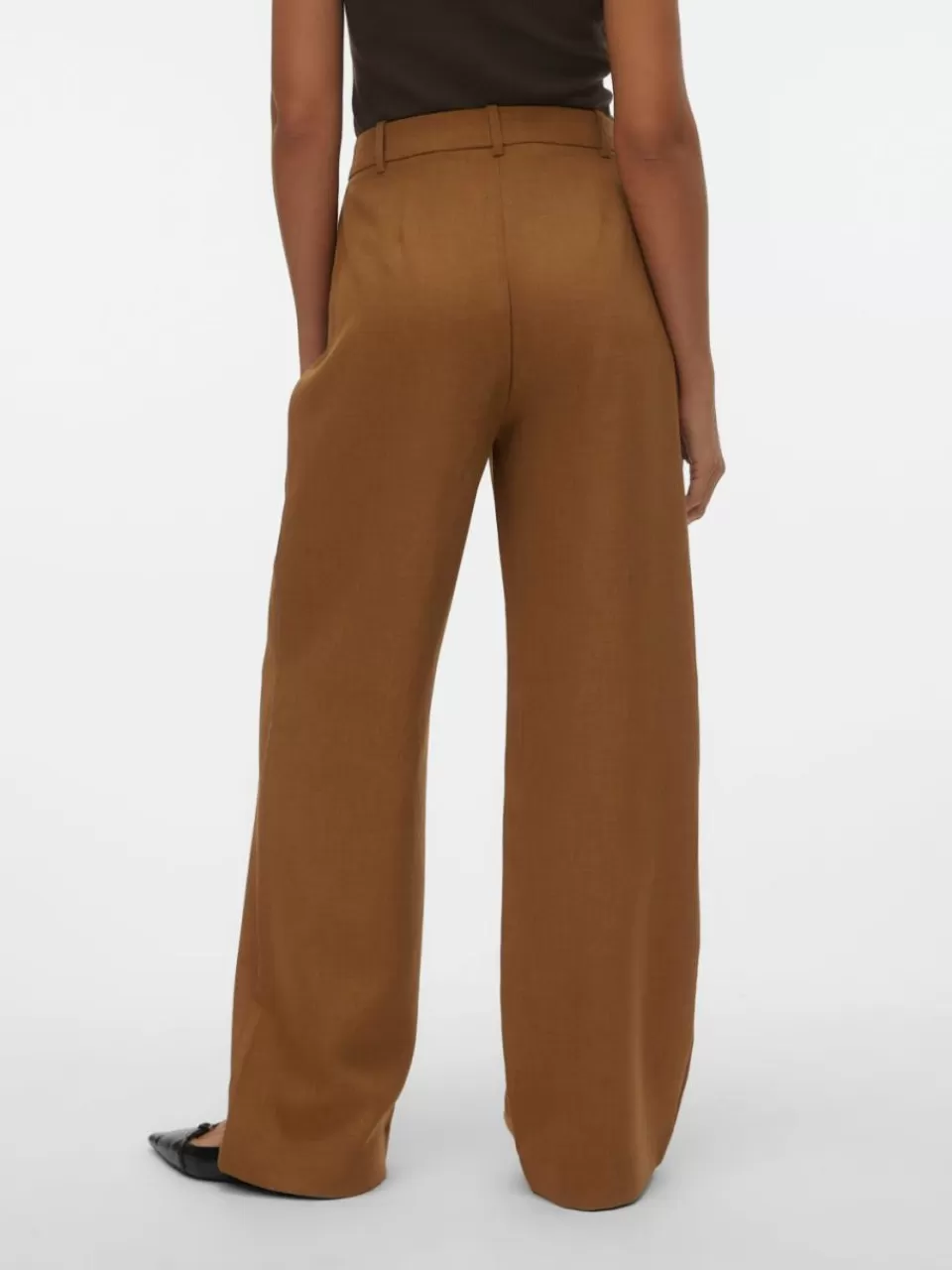 Clearance VERO MODA VMMATHILDE Middels høy midje Bukser Tobacco Brown