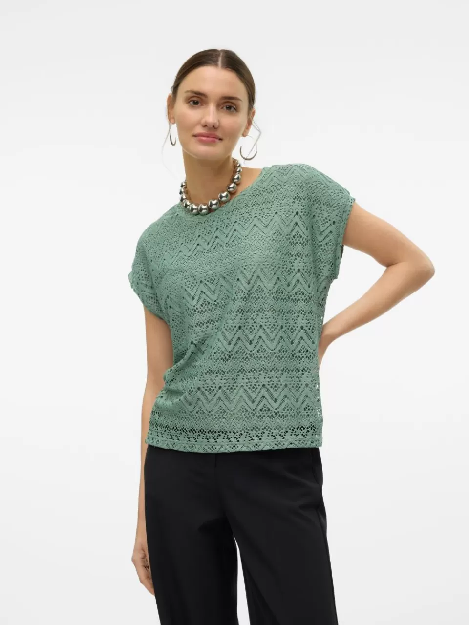 Shop VERO MODA VMMAYA Topp Hedge Green