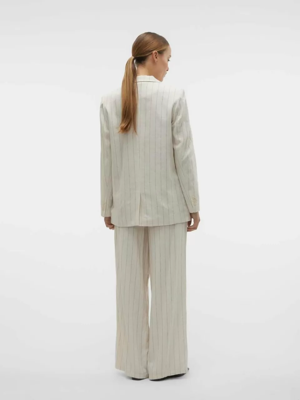 New VERO MODA VMMINDY Middels høy midje Bukser Oatmeal