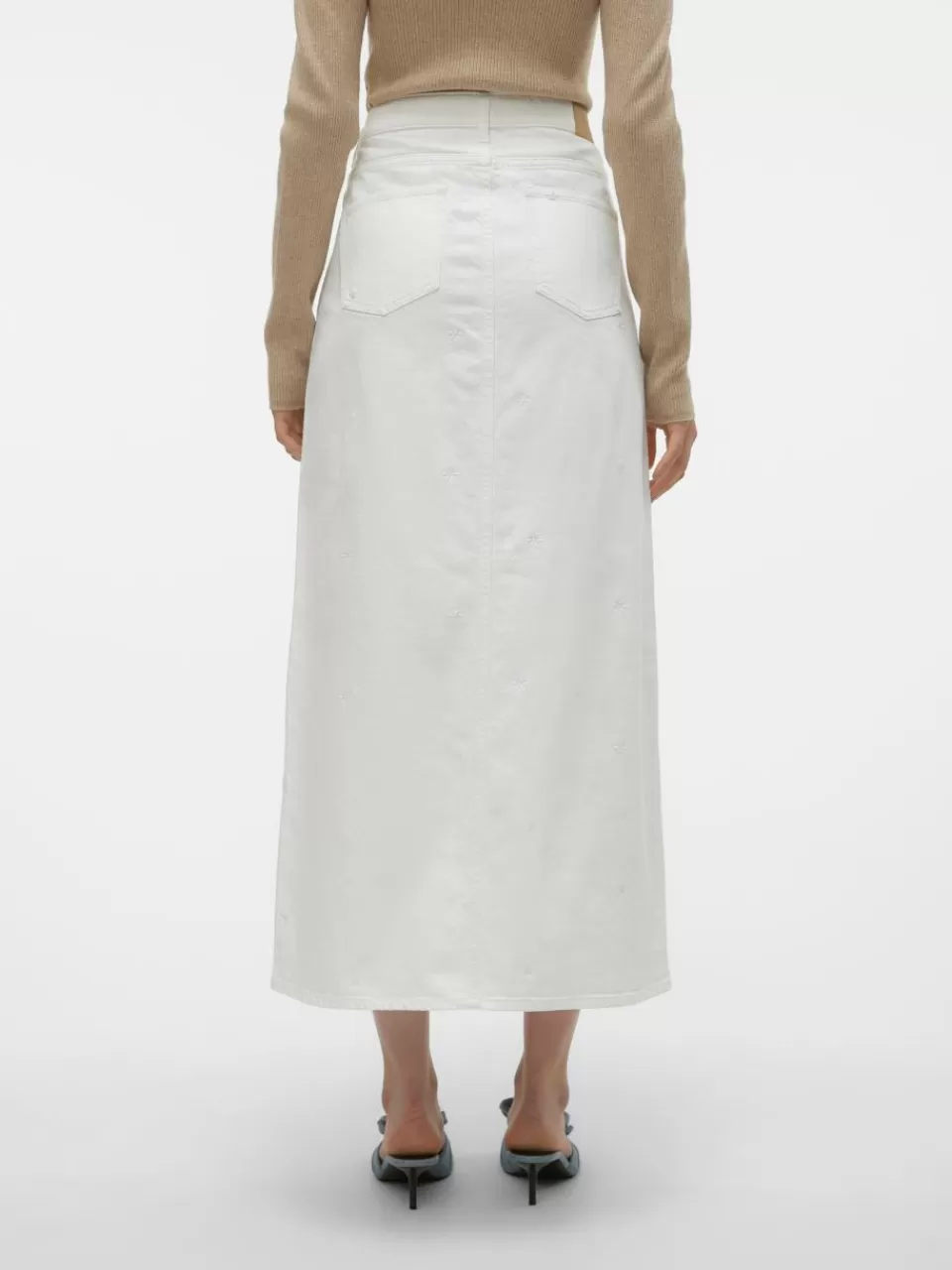 Sale VERO MODA VMMINNA Middels høy midje Langt skjørt Bright White