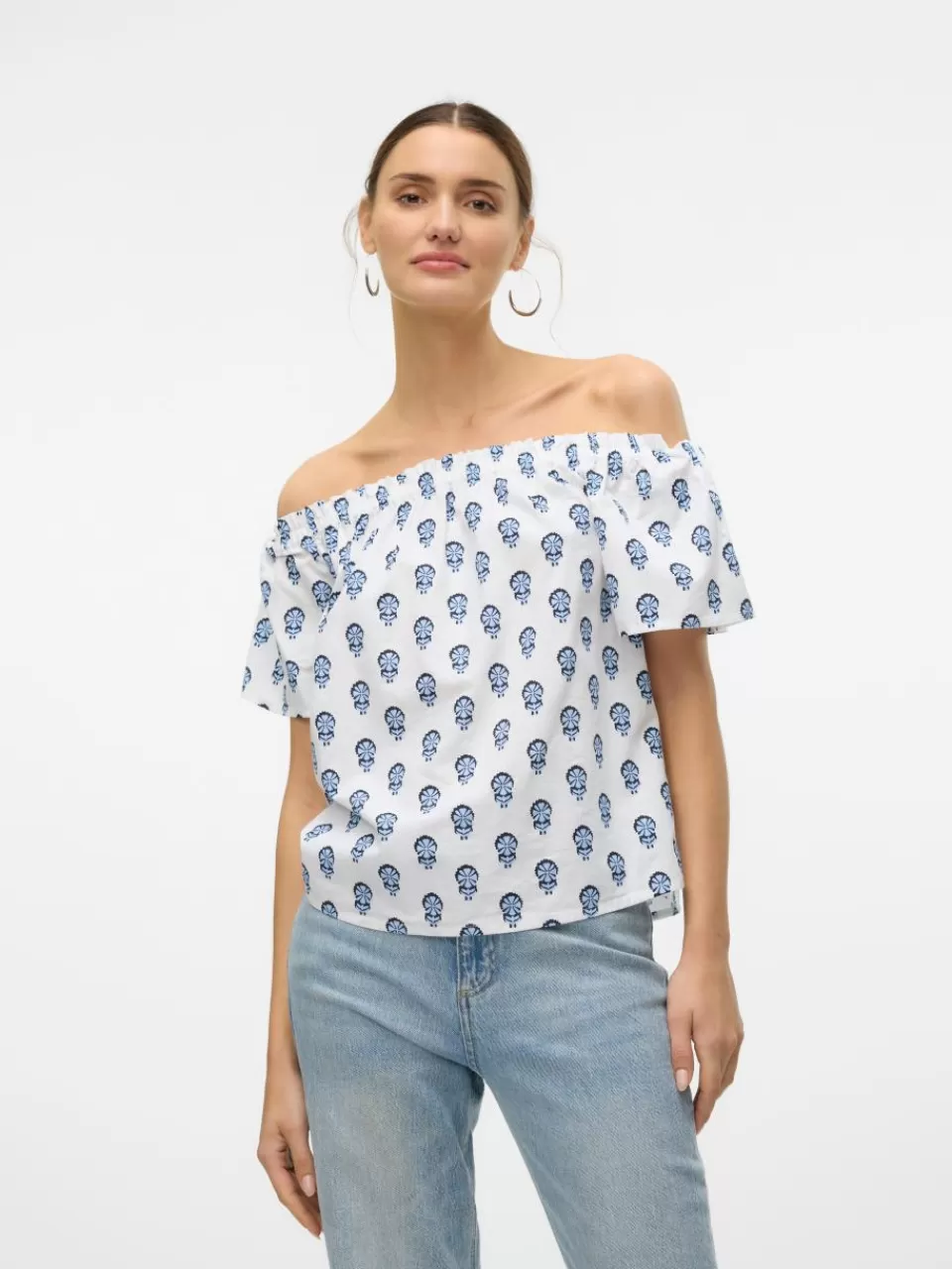 Store VERO MODA VMMYKONOS Topp Bright White