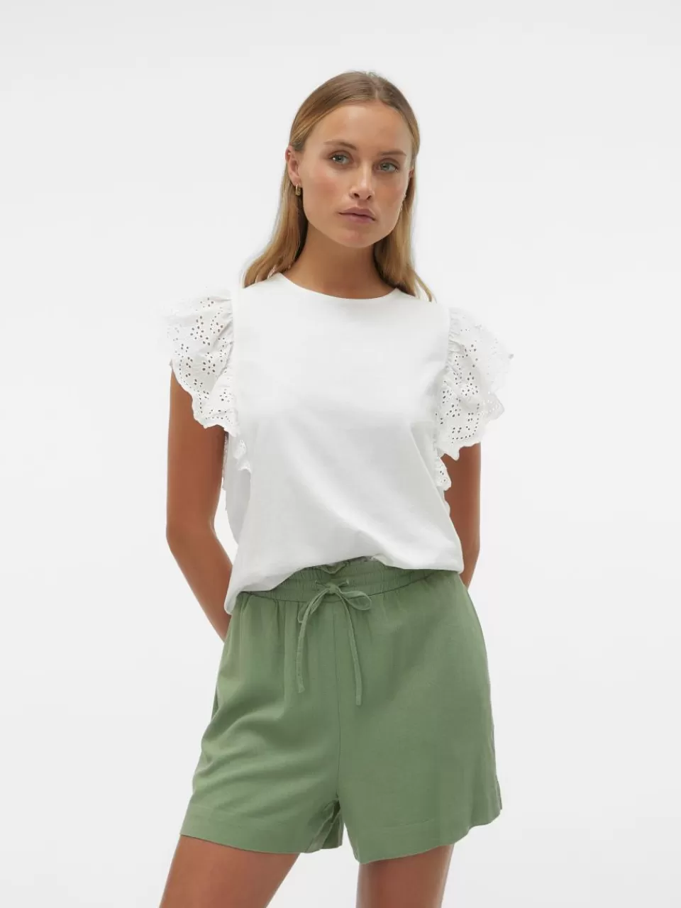 Clearance VERO MODA VMMYMILO Shorts Hedge Green