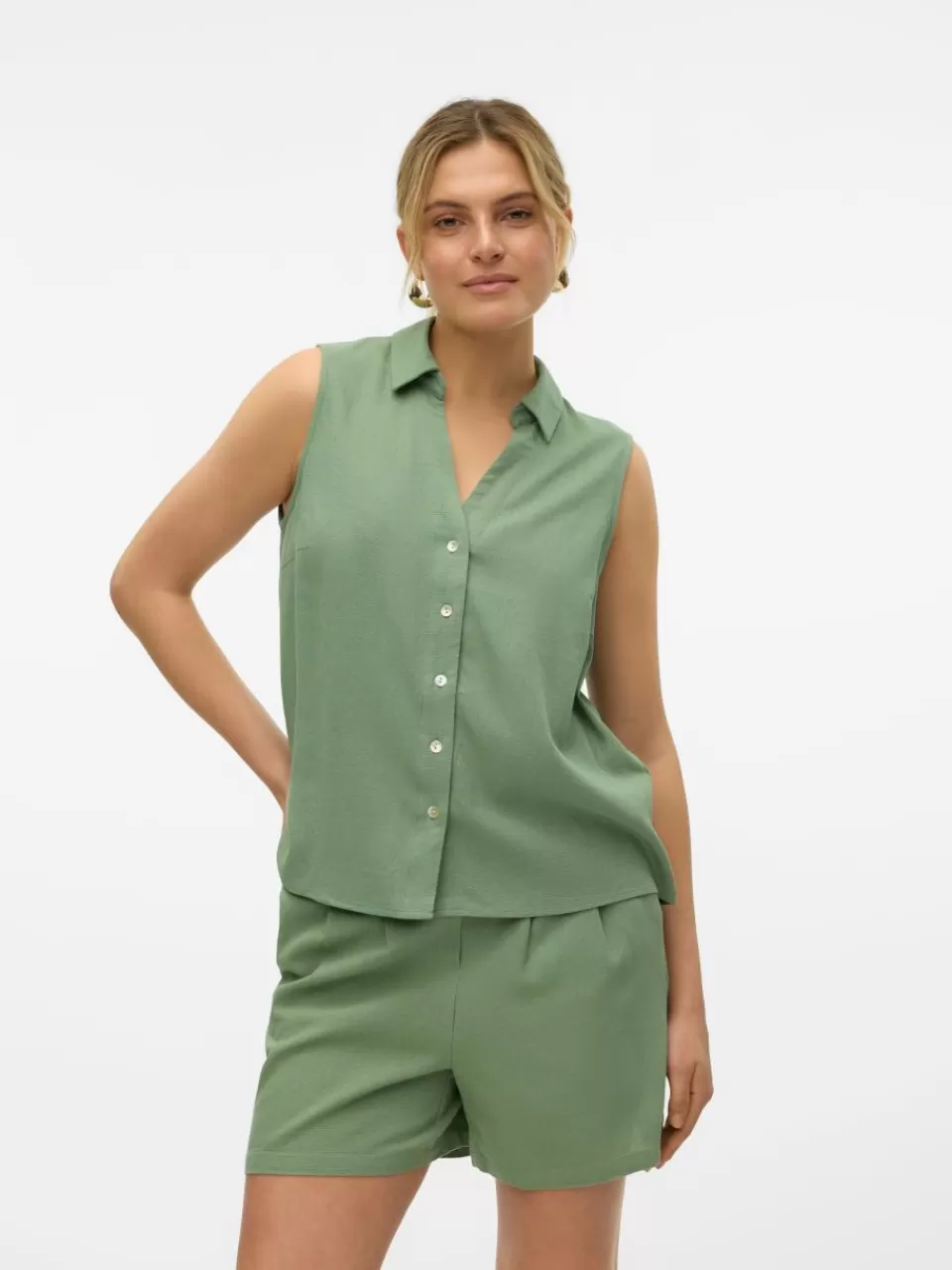 Discount VERO MODA VMMYMILO Skjorte Hedge Green