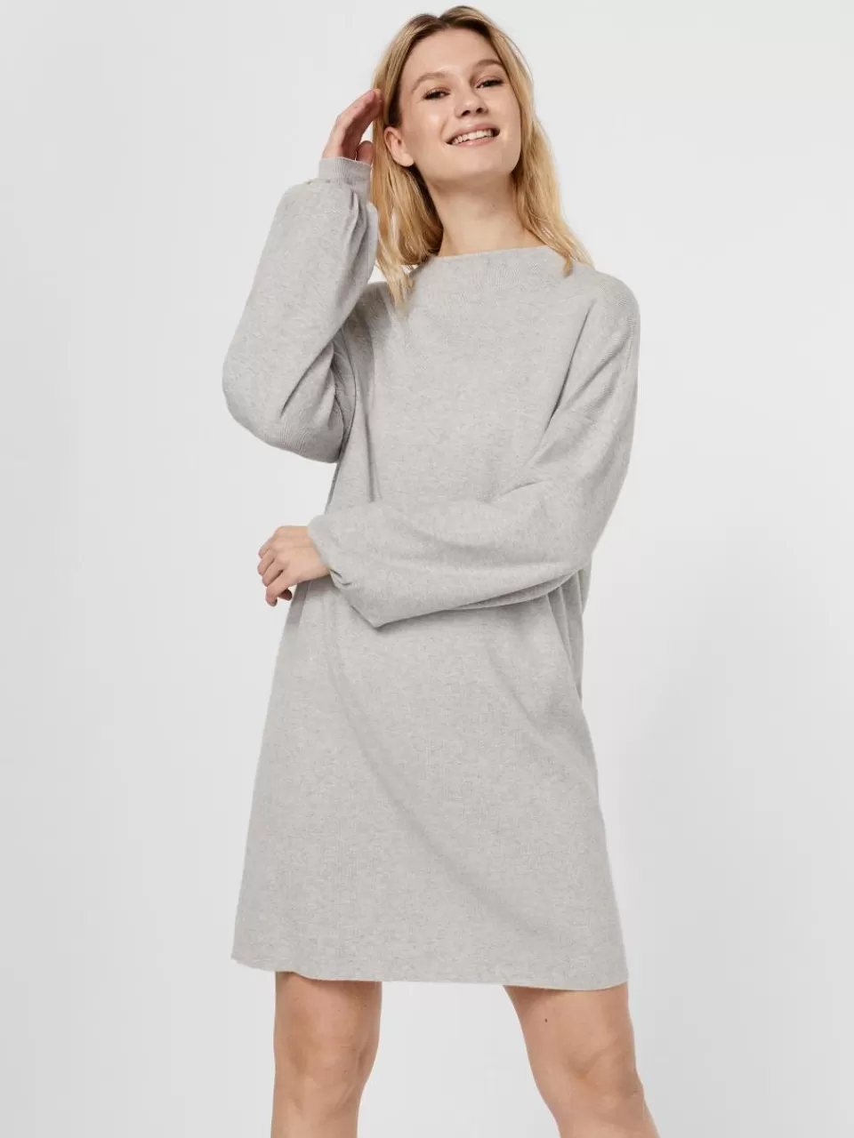 Sale VERO MODA VMNANCY Kort kjole Light Grey Melange