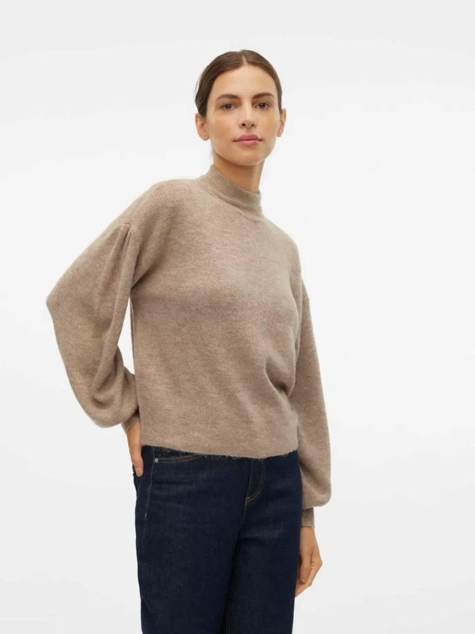 Outlet VERO MODA VMNEWRUBELLEFILE Genser Silver Mink