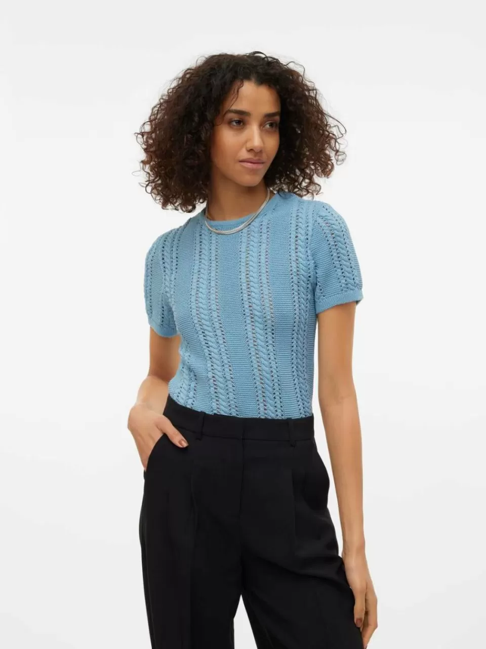 Shop VERO MODA VMNORA Genser Dusk Blue