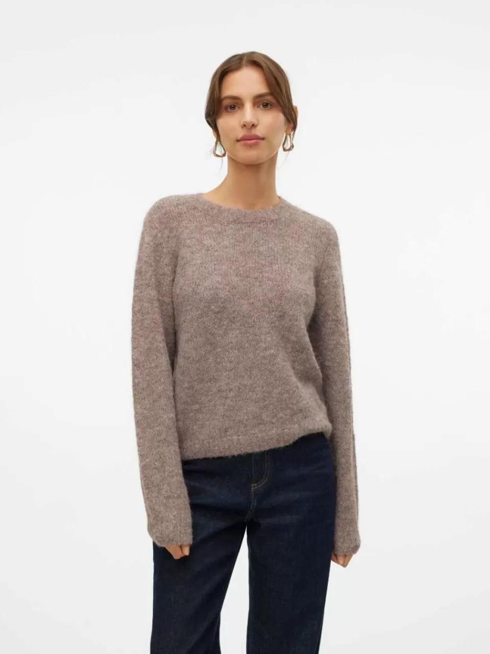 Hot VERO MODA VMNOVAH Genser Brown Lentil