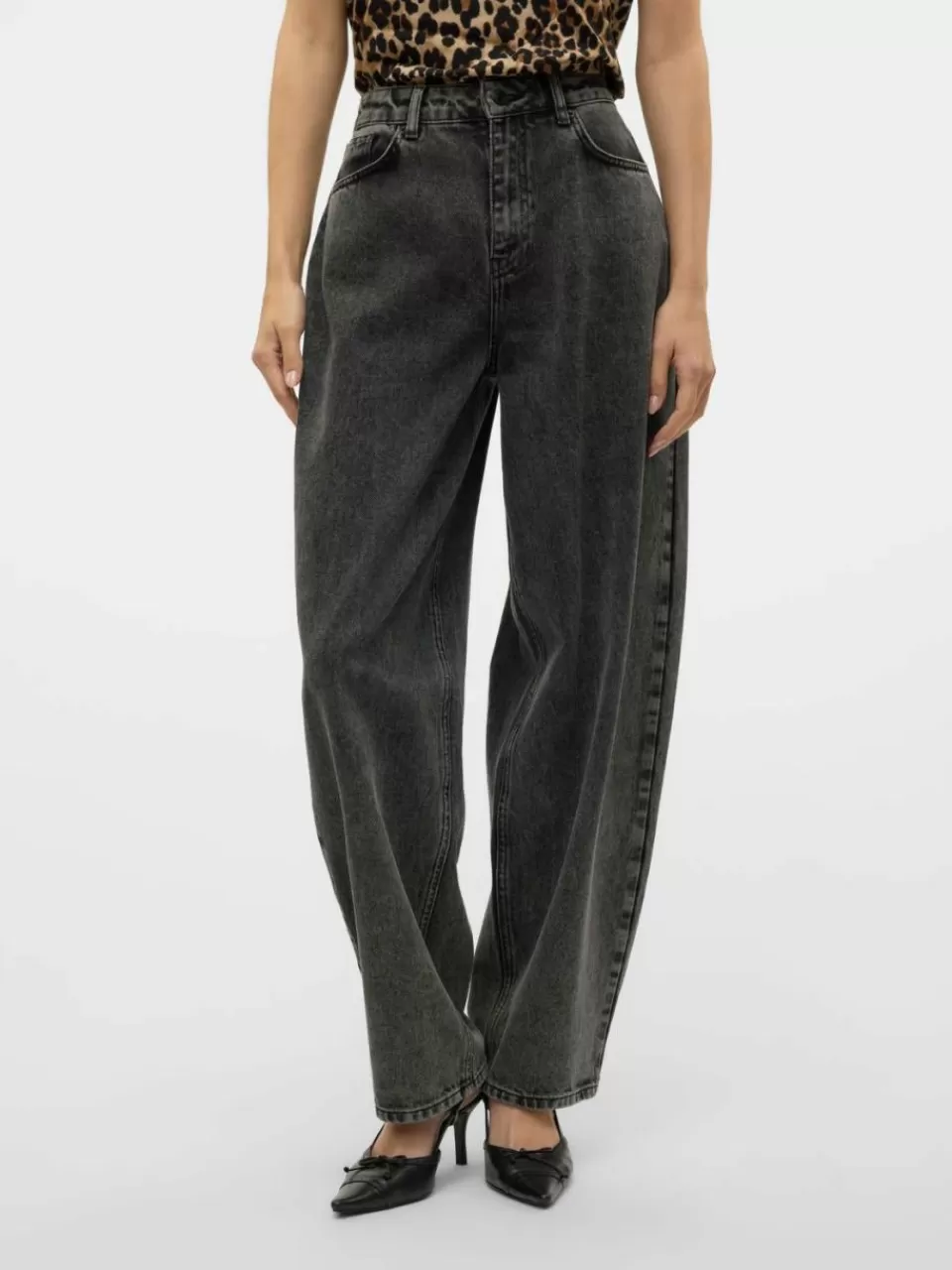 Cheap VERO MODA VMOLLIE Balloon Fit Jeans Dark Grey Denim