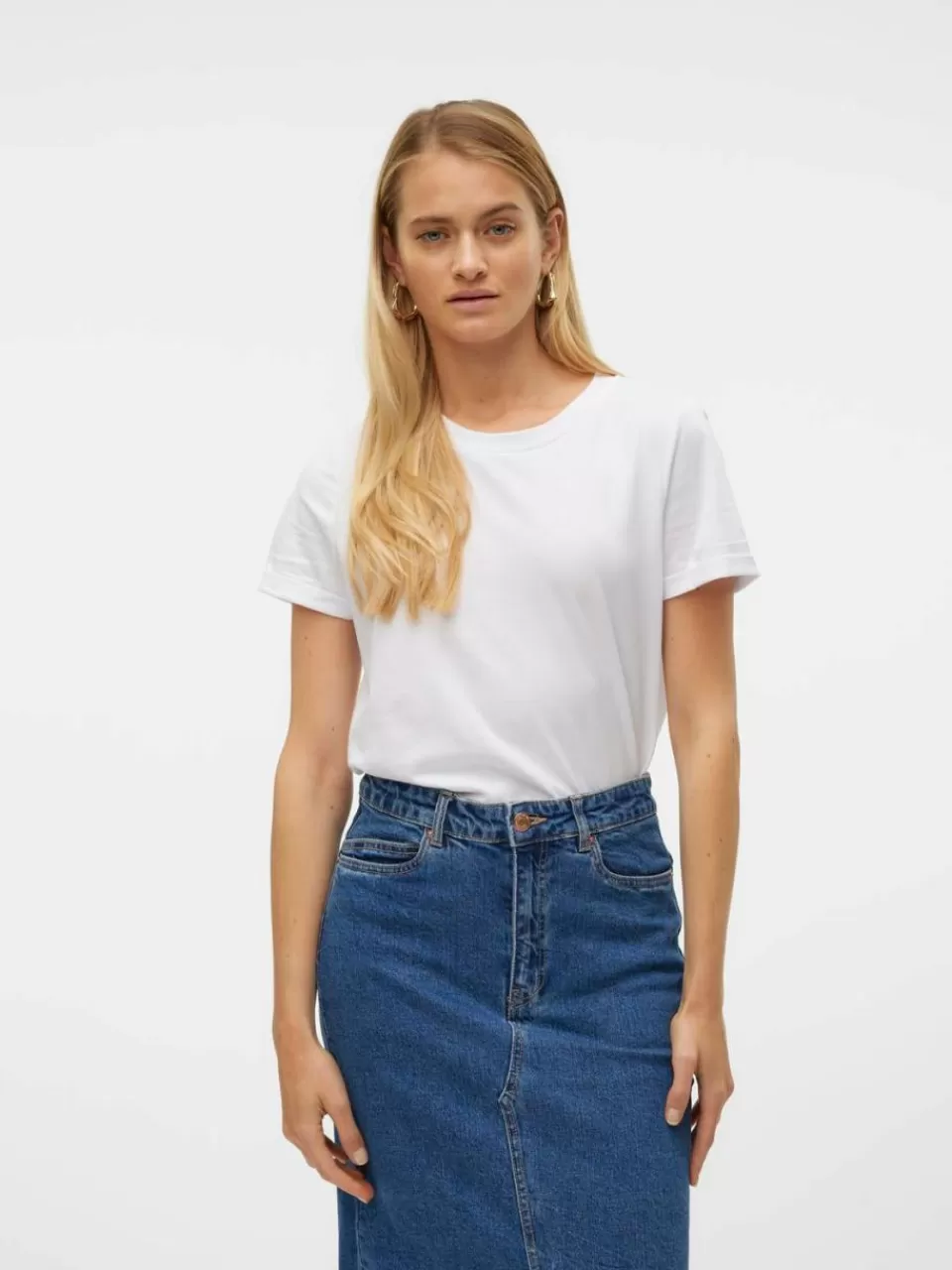 Clearance VERO MODA VMPAULA T-skjorte Bright White