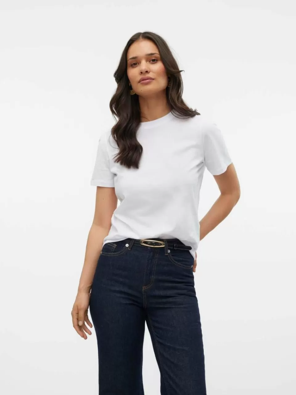 Shop VERO MODA VMPAULINA T-skjorte Bright White