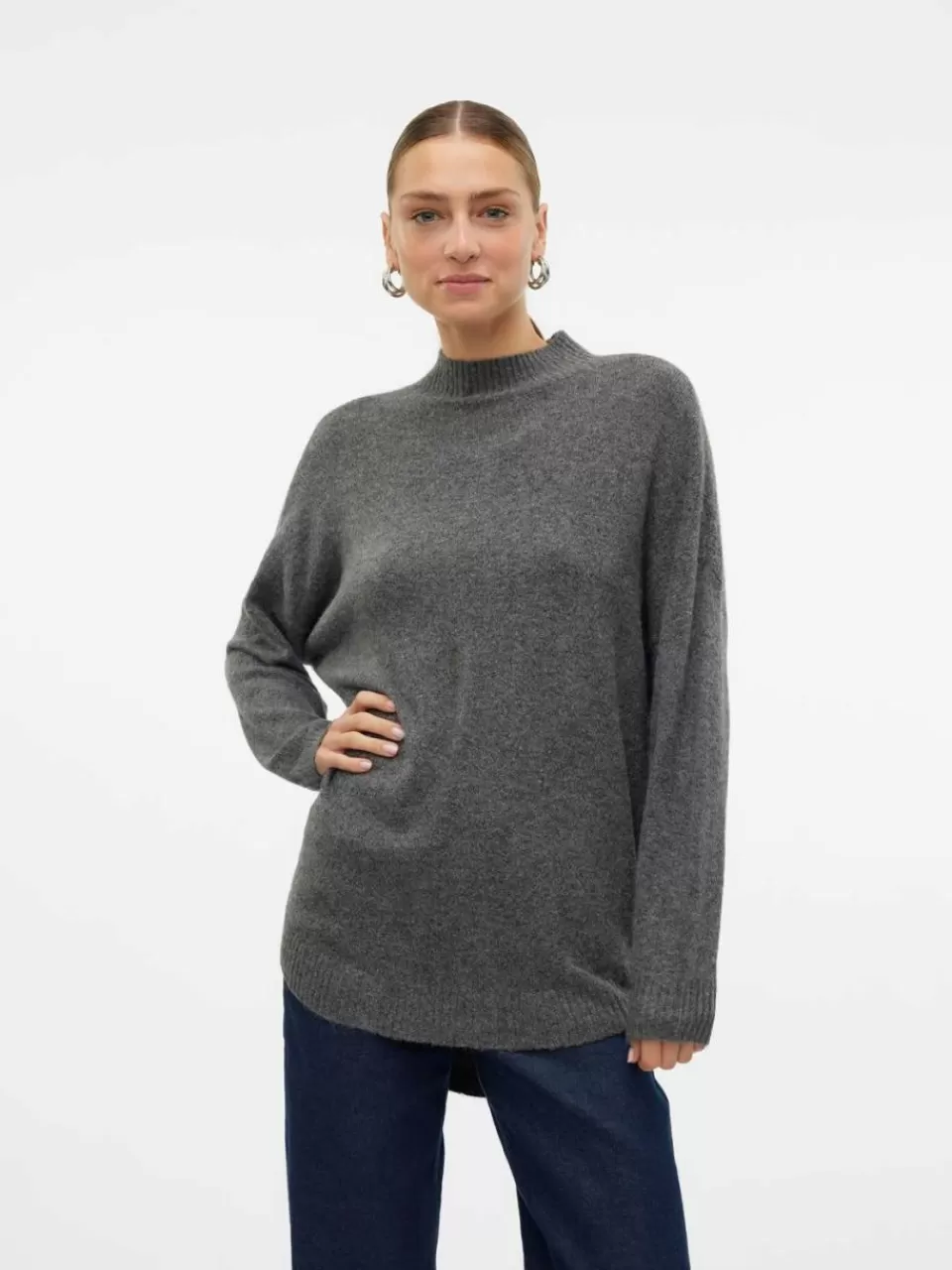 New VERO MODA VMPLAZA Genser Medium Grey Melange