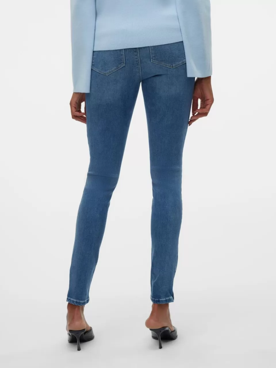 Store VERO MODA VMPOSH Middels høyt snitt Skinny Fit Jeans Medium Blue Denim