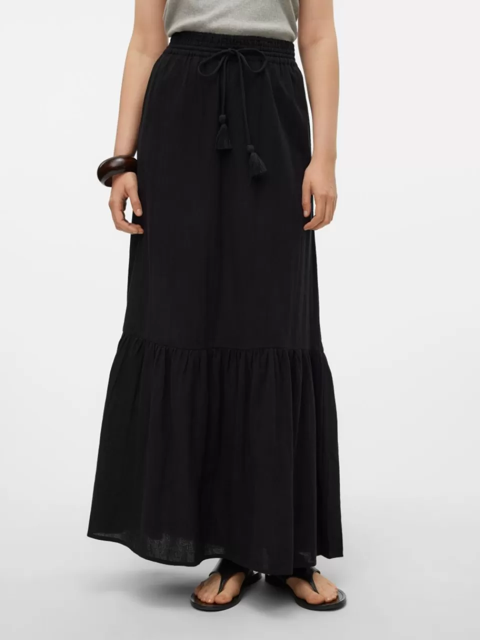 Discount VERO MODA VMPRETTY Høy midje Langt skjørt Black