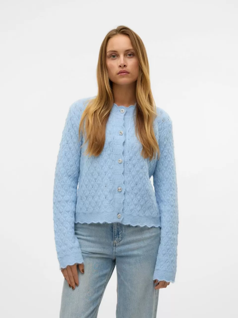 Hot VERO MODA VMPURDIE Strikket cardigan Cashmere Blue