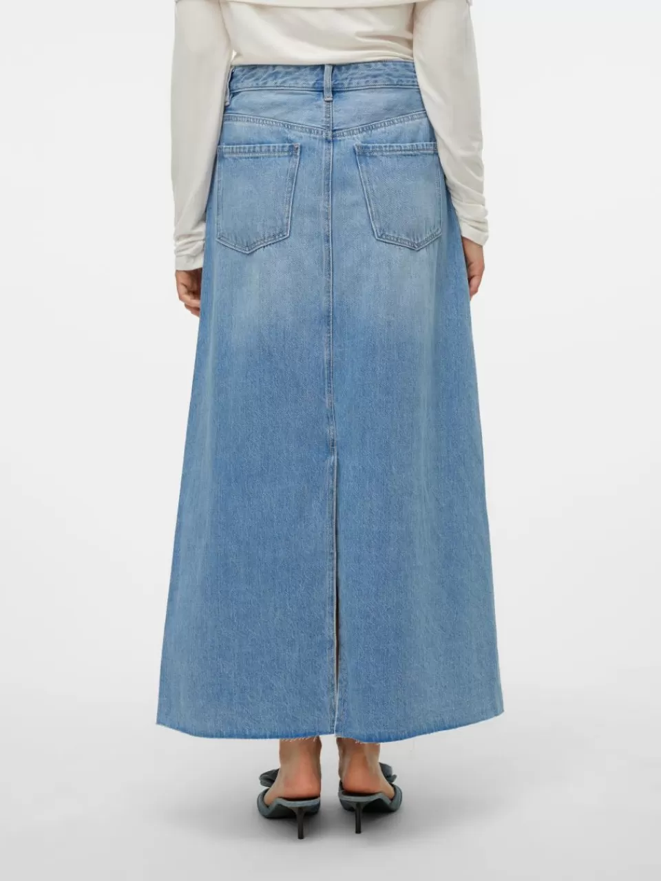 Outlet VERO MODA VMRIVA Høy midje Langt skjørt Light Blue Denim