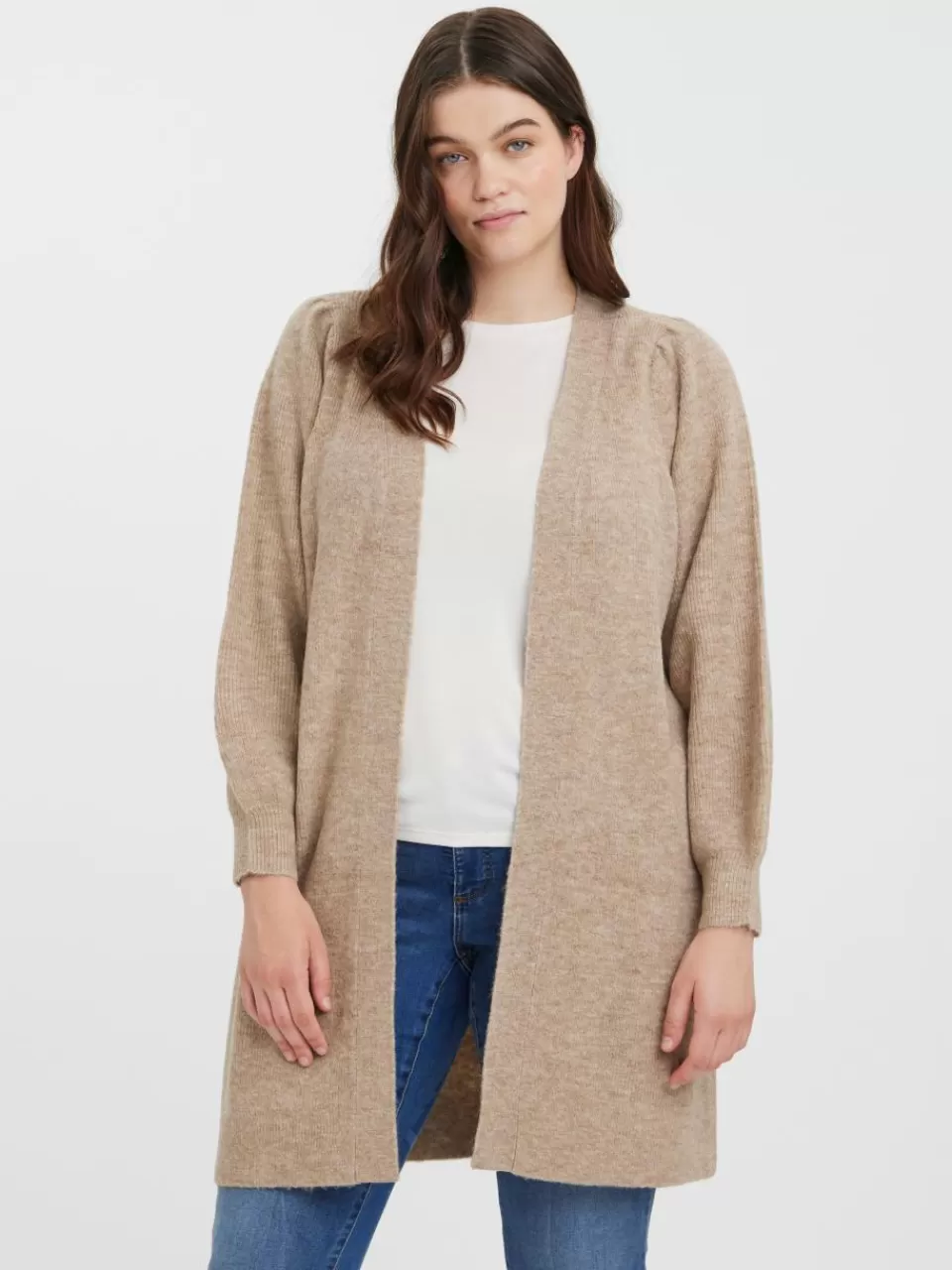 Clearance VERO MODA VMRUBELLEFILE Strikket cardigan Silver Mink