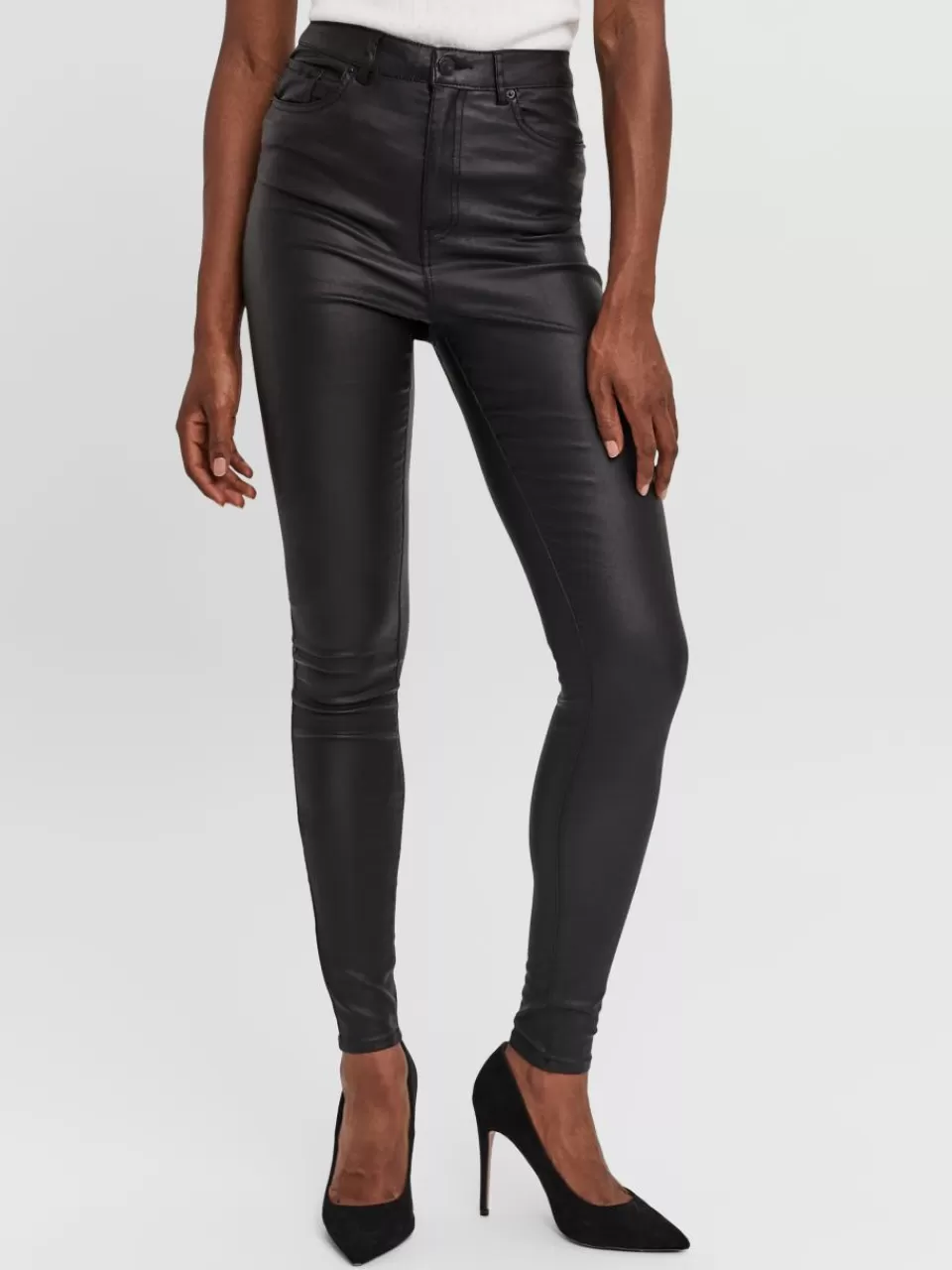 Hot VERO MODA VMSANDRA Ekstra høy midje Bukser Black