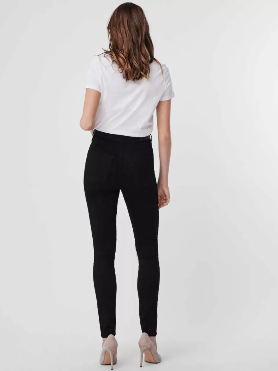 New VERO MODA VMSANDRA Super high rise Skinny Fit Jeans Black