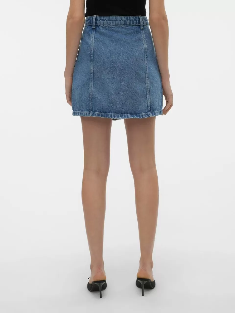 Cheap VERO MODA VMSASJO Middels høy midje Kort skjørt Medium Blue Denim