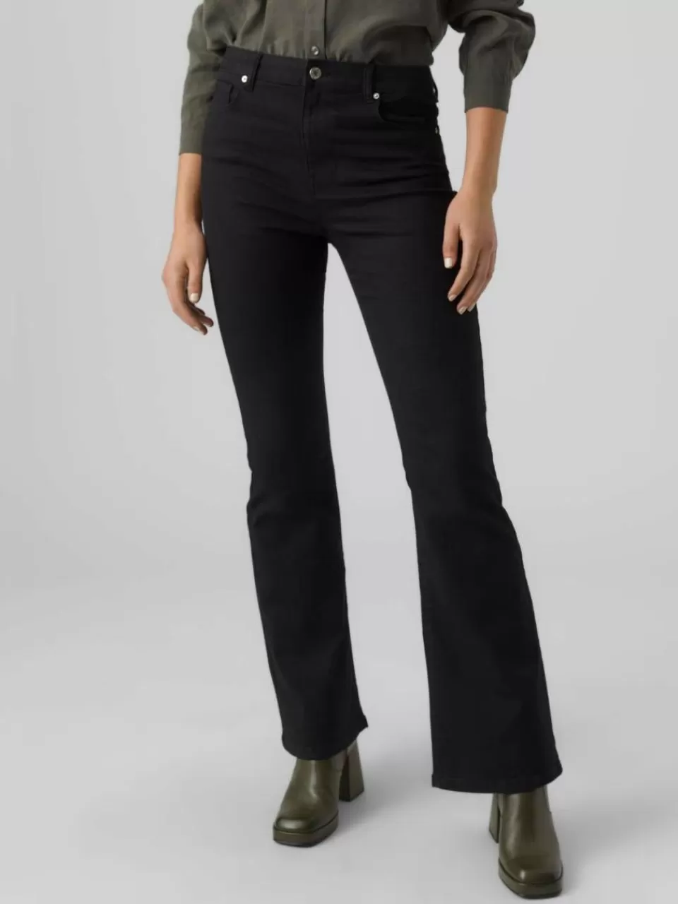 Cheap VERO MODA VMSELINA Høyt snitt Flared Fit Jeans Black Denim