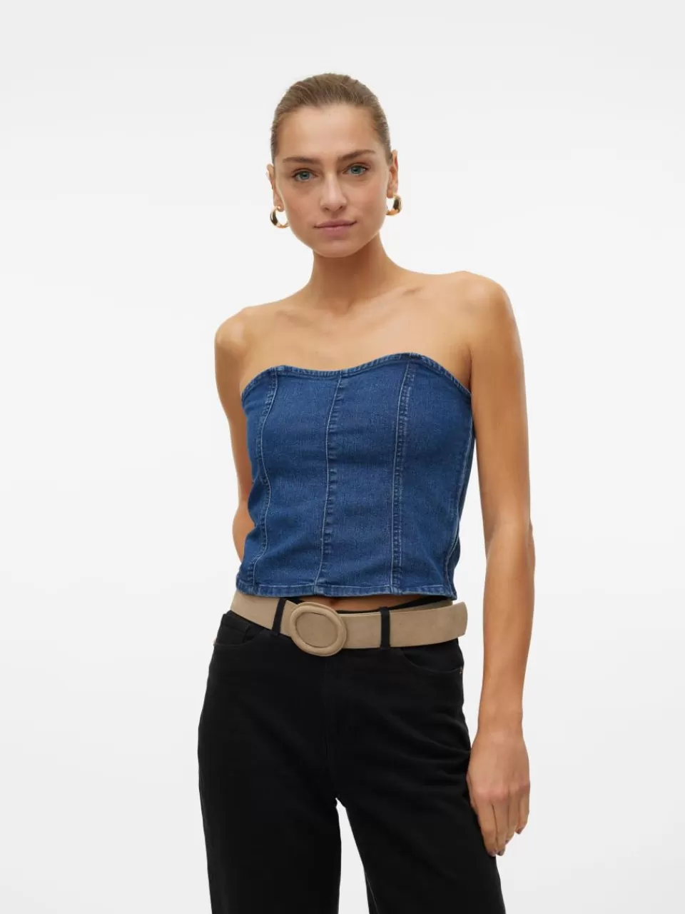 Online VERO MODA VMSHERIDAN Topp Dark Blue Denim