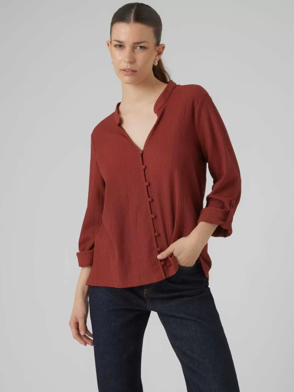 Cheap VERO MODA VMSIE Skjorte Madder Brown