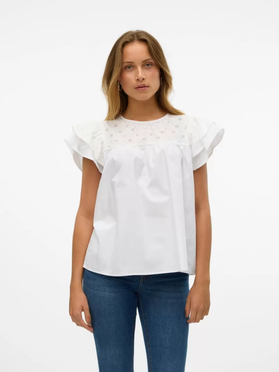 Outlet VERO MODA VMSINNA Topp Bright White