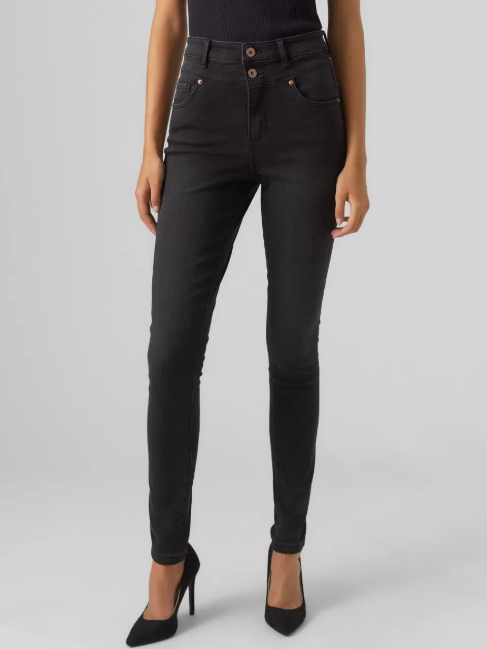 Flash Sale VERO MODA VMSOPHIA Høyt snitt Skinny Fit Jeans Black Denim