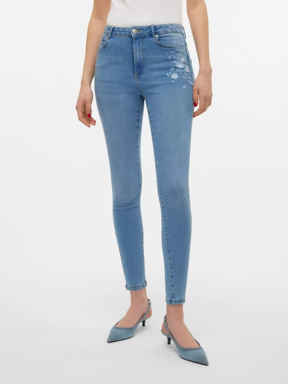 Store VERO MODA VMSOPHIA Høyt snitt Skinny Fit Jeans Medium Blue Denim