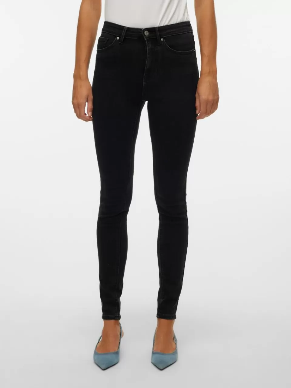 Cheap VERO MODA VMSOPHIA Høyt snitt Skinny Fit Jeans Black Denim