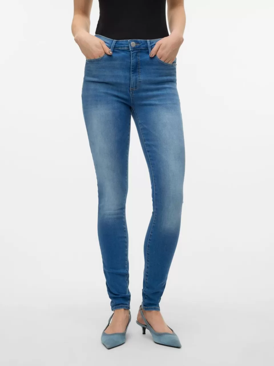 Discount VERO MODA VMSOPHIA Høyt snitt Skinny Fit Jeans Medium Blue Denim