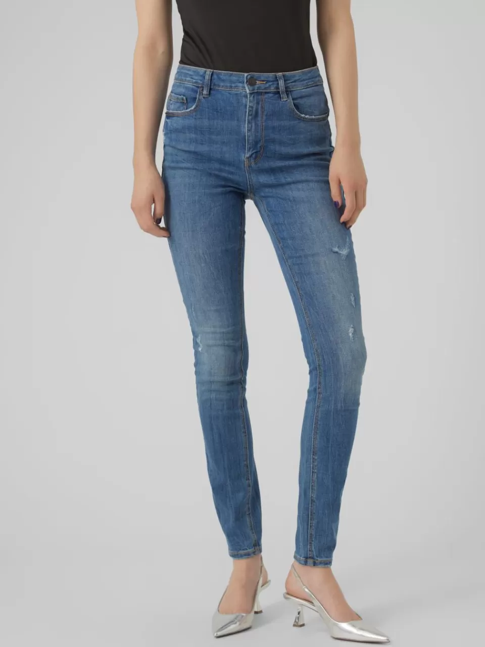 Cheap VERO MODA VMSOPHIA Høyt snitt Skinny Fit Jeans Medium Blue Denim