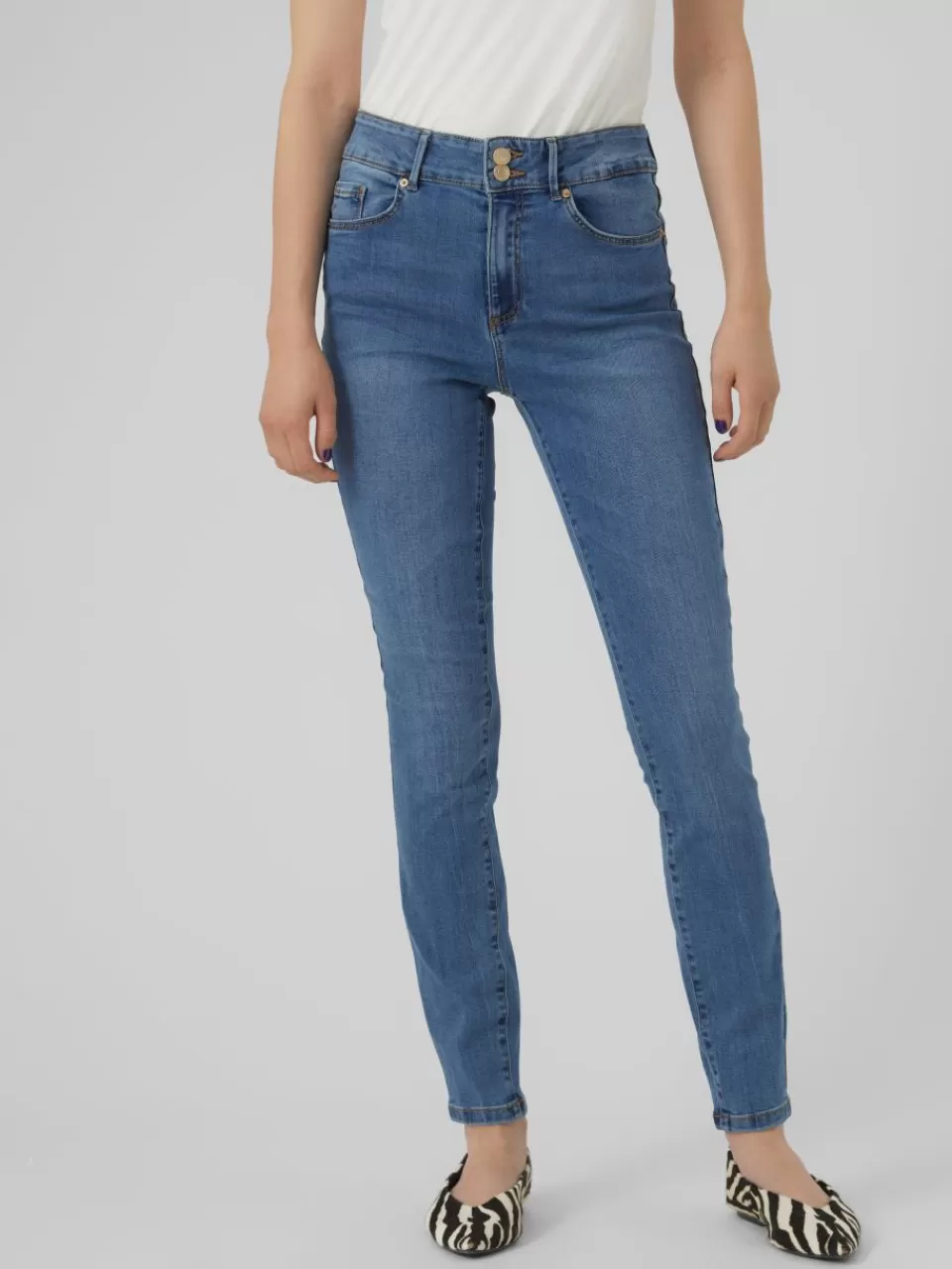 Discount VERO MODA VMSOPHIA Høyt snitt Skinny Fit Jeans Medium Blue Denim