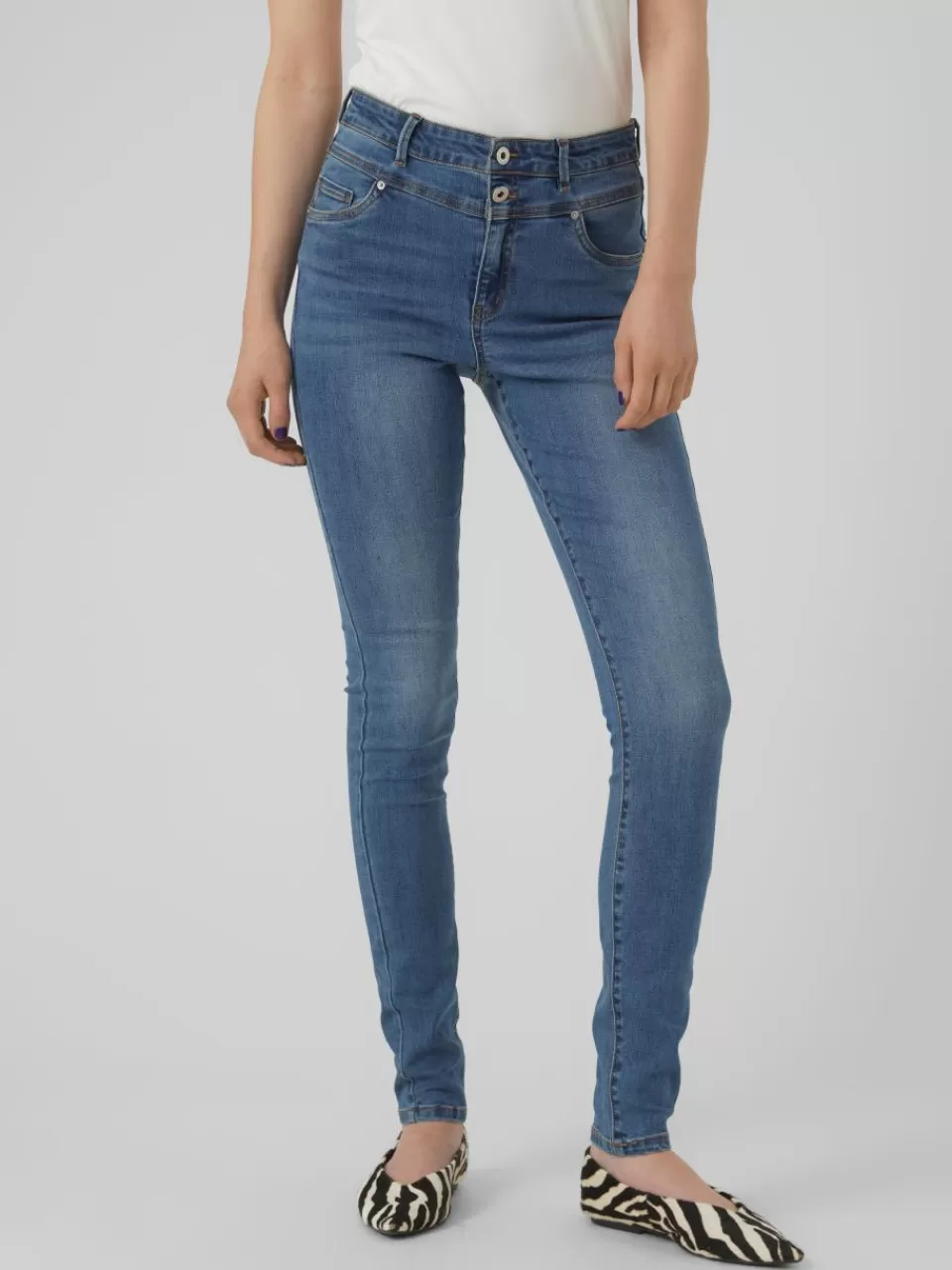 Best VERO MODA VMSOPHIA Høyt snitt Skinny Fit Jeans Medium Blue Denim