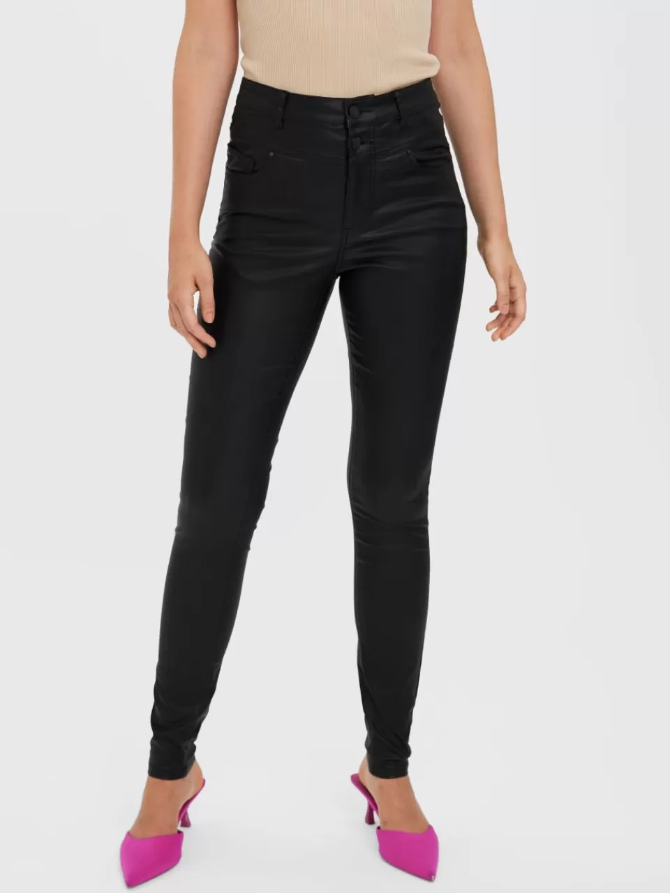 New VERO MODA VMSOPHIA Høyt snitt Skinny Fit Jeans Black