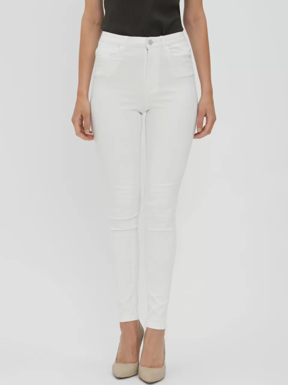 Cheap VERO MODA VMSOPHIA Høyt snitt Skinny Fit Jeans Bright White