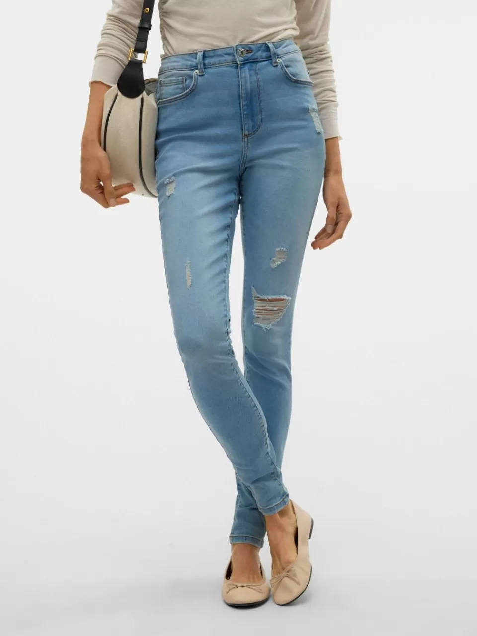 Clearance VERO MODA VMSOPHIA Høyt snitt Skinny Fit Jeans Light Blue Denim