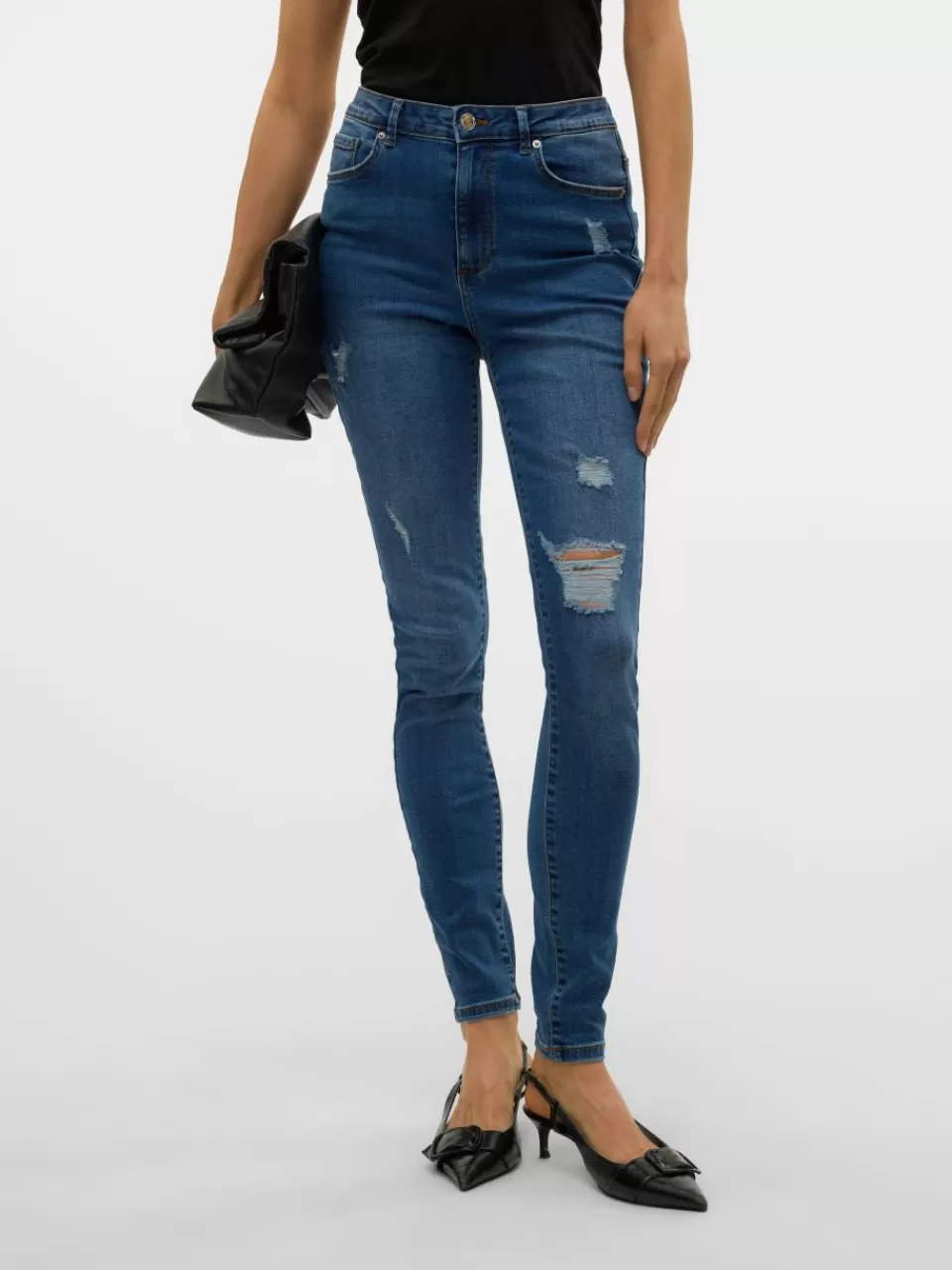 Best VERO MODA VMSOPHIA Høyt snitt Skinny Fit Jeans Medium Blue Denim