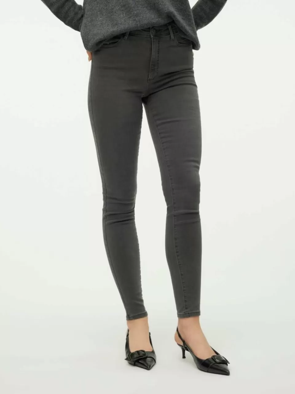 Sale VERO MODA VMSOPHIA Høyt snitt Skinny Fit Jeans Dark Grey Denim