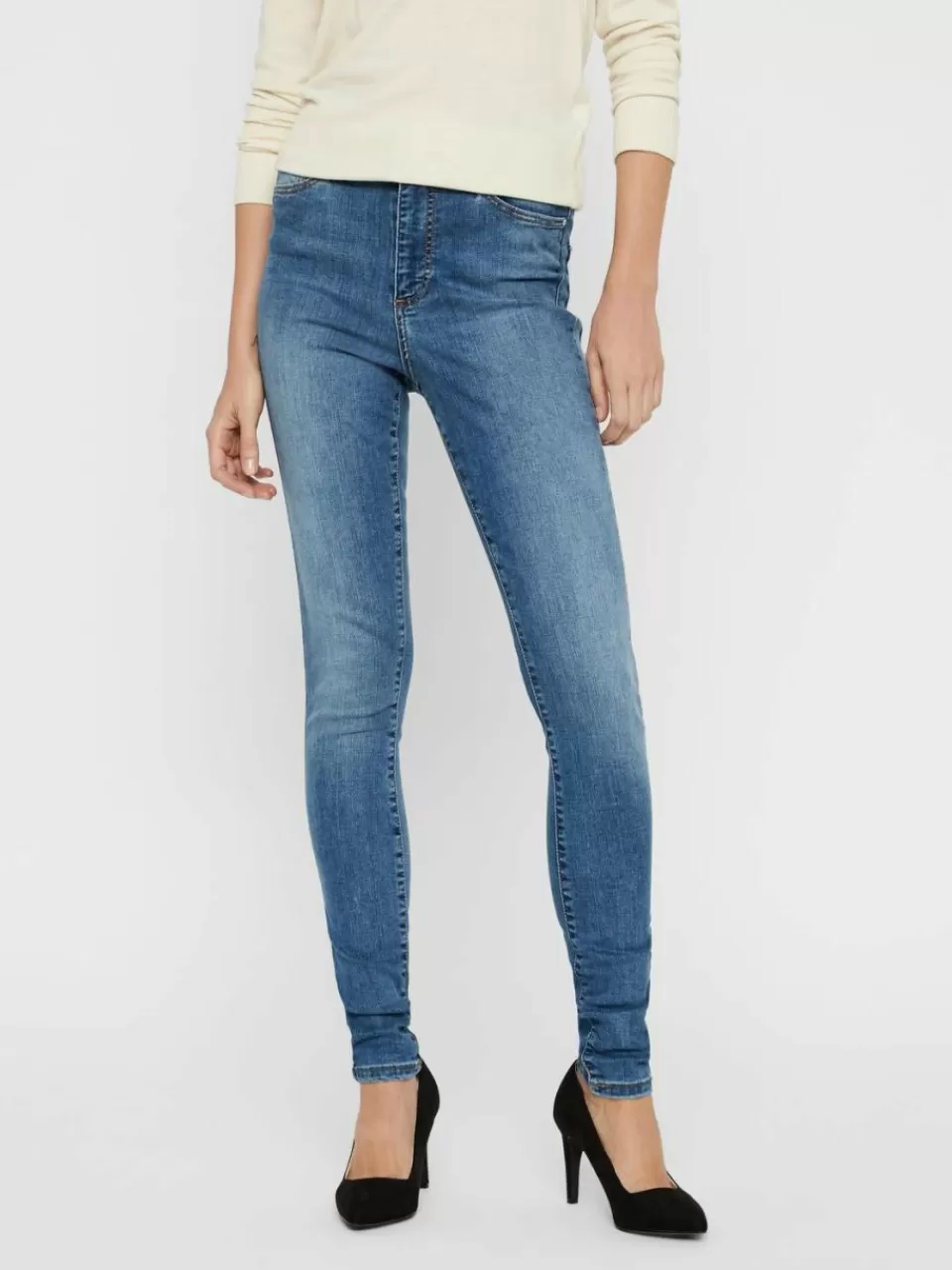 Hot VERO MODA VMSOPHIA Høyt snitt Skinny Fit Jeans Light Blue Denim