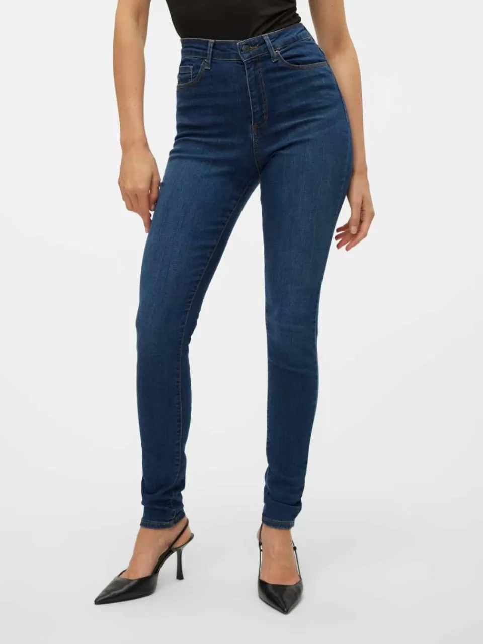 New VERO MODA VMSOPHIA Høyt snitt Skinny Fit Jeans Medium Blue Denim