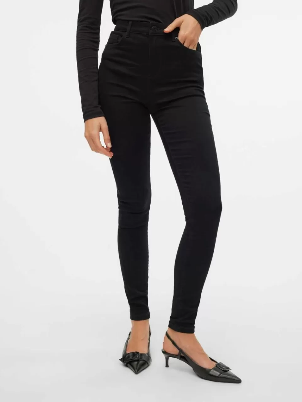 Best VERO MODA VMSOPHIA Høyt snitt Skinny Fit Jeans Black