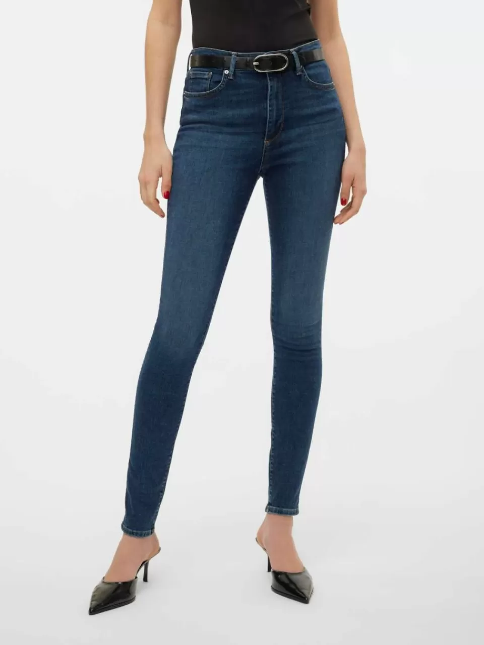 Best VERO MODA VMSOPHIA Høyt snitt Skinny Fit Jeans Dark Blue Denim