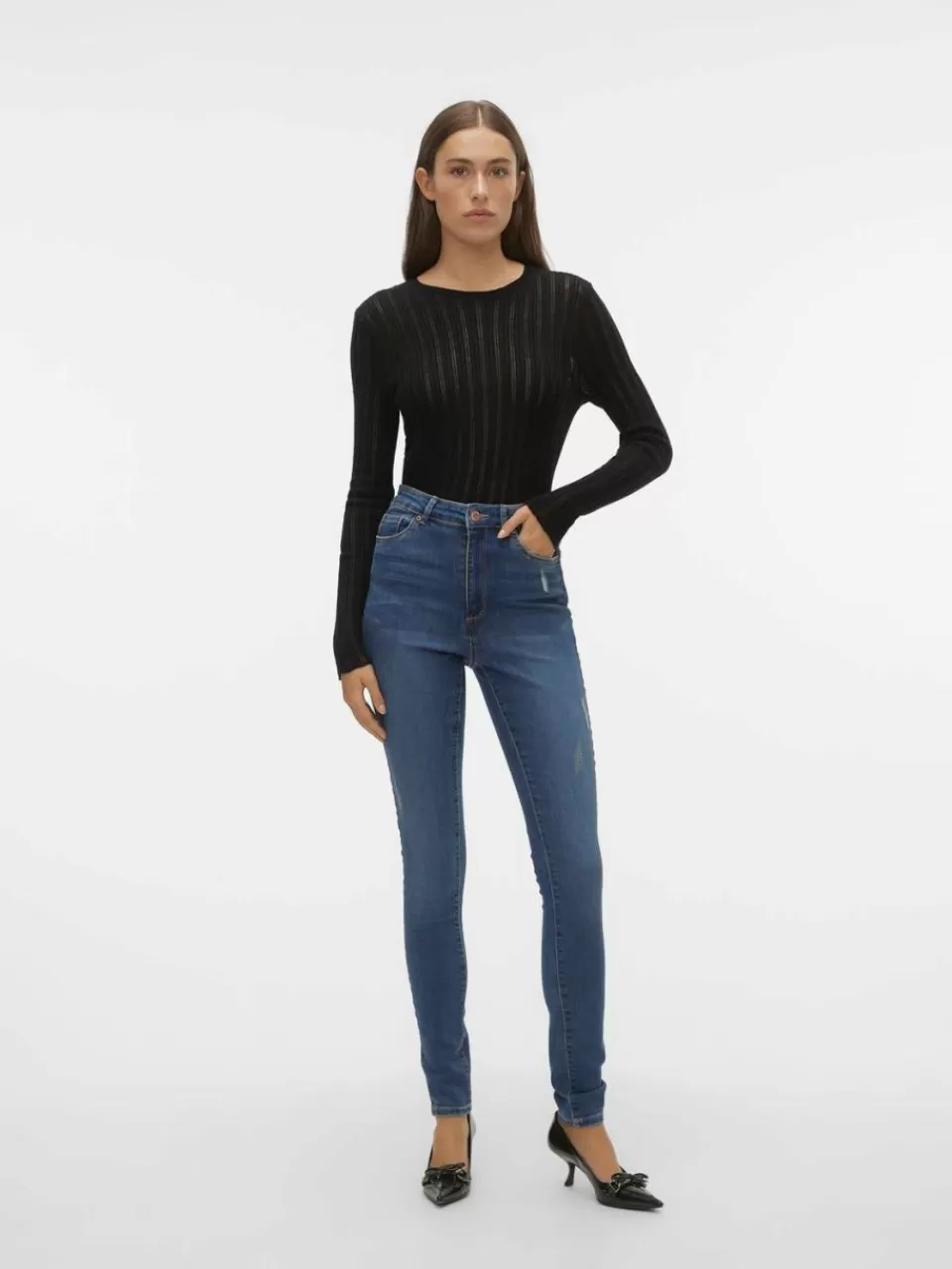 Cheap VERO MODA VMSOPHIA Høyt snitt Skinny Fit Jeans Medium Blue Denim