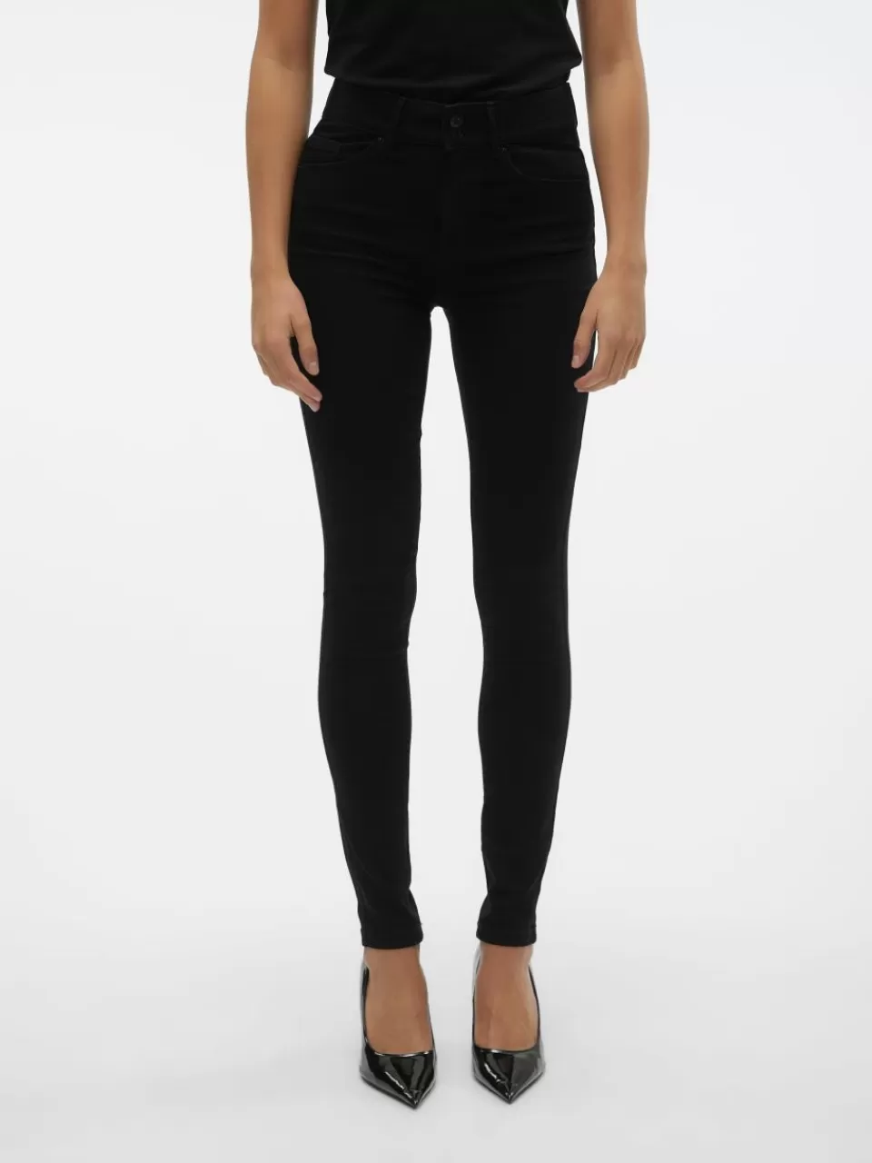 New VERO MODA VMSOPHIA Høyt snitt Skinny Fit Jeans Black Denim