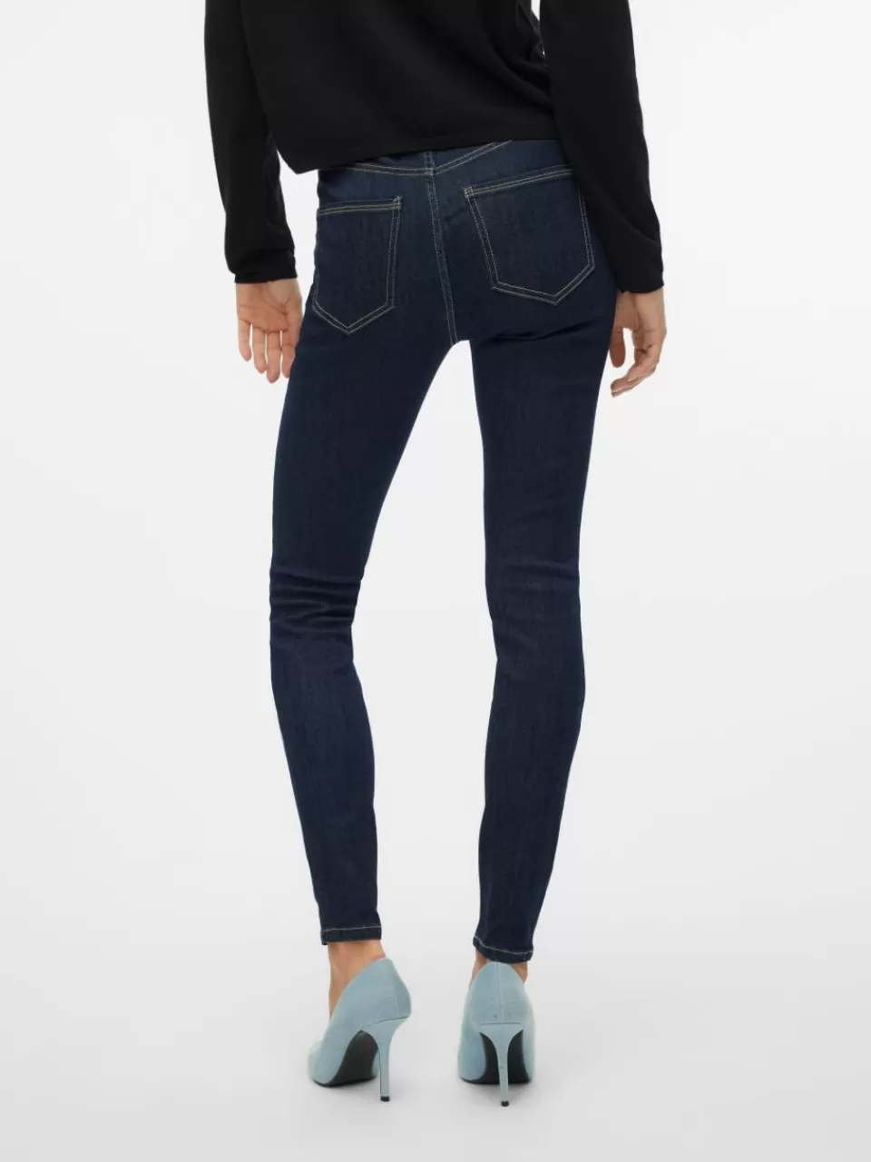 Hot VERO MODA VMSOPHIA Høyt snitt Skinny Fit Jeans Dark Blue Denim