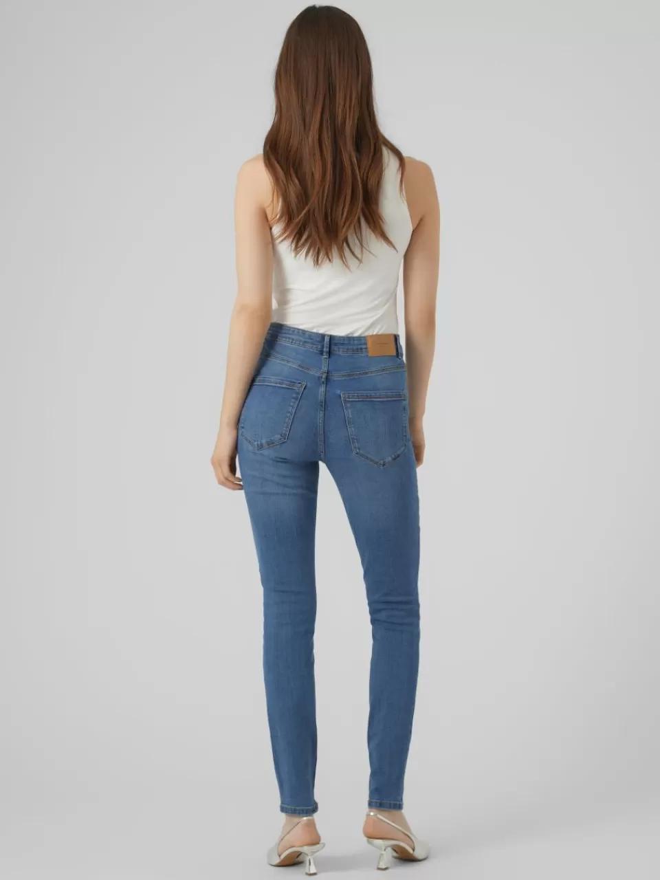 Fashion VERO MODA VMSOPHIA Høyt snitt Skinny Fit Jeans Medium Blue Denim