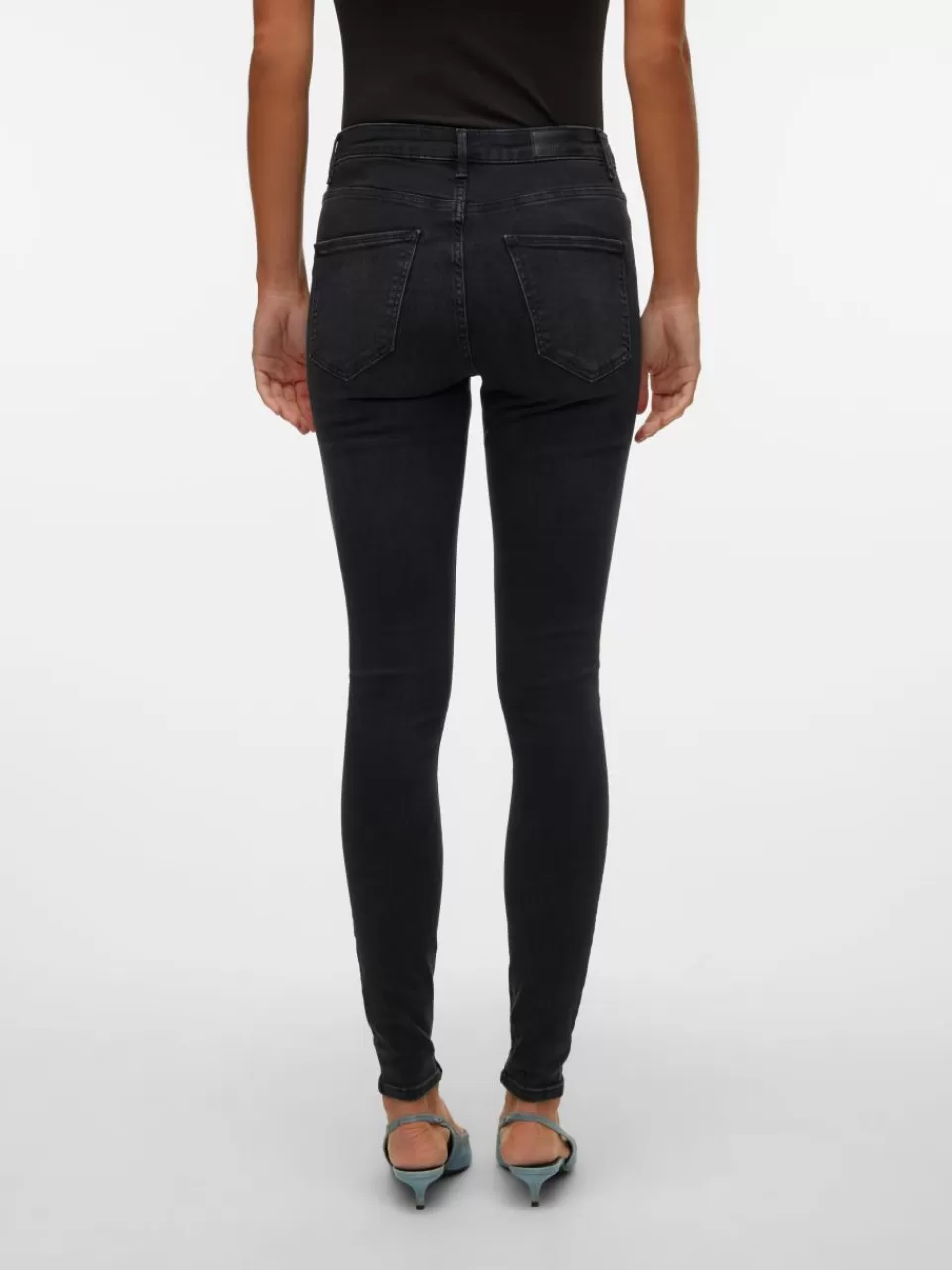 New VERO MODA VMSOPHIA Høyt snitt Skinny Fit Jeans Black Denim