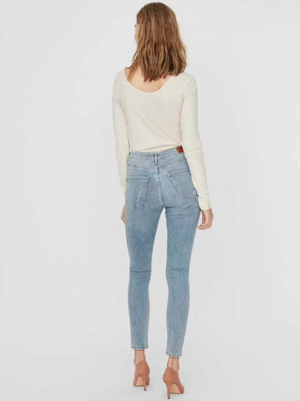 Online VERO MODA VMSOPHIA Høyt snitt Skinny Fit Jeans Light Blue Denim